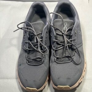 On  cloud Gray and Tan Athletic Shoes